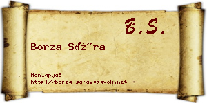Borza Sára névjegykártya