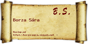 Borza Sára névjegykártya