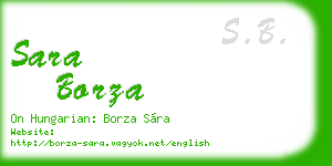 sara borza business card