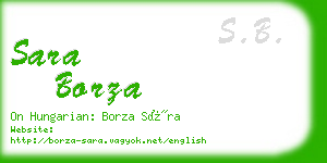 sara borza business card